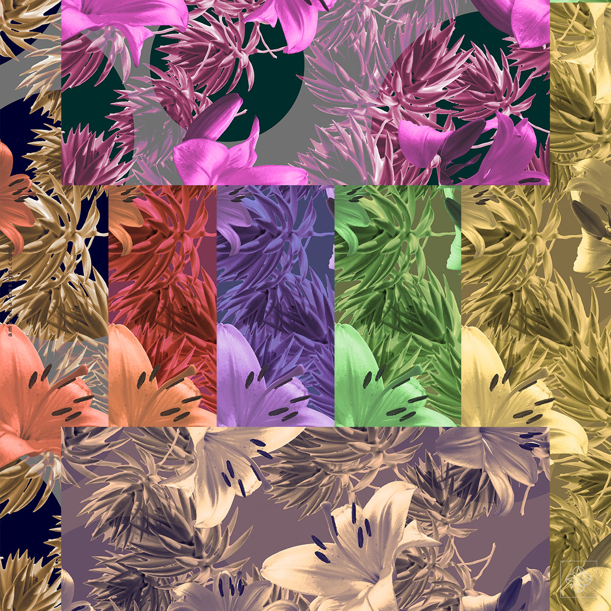 Lily Cactus Dots 280125A Seamless Pattern