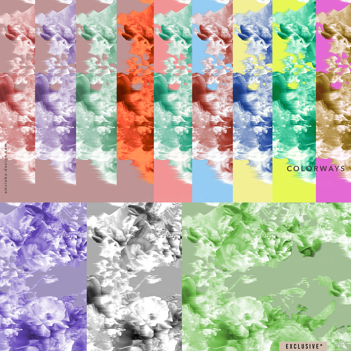 EXCLUSIVE Roses Bouquets Distorted 130225A Seamless Pattern