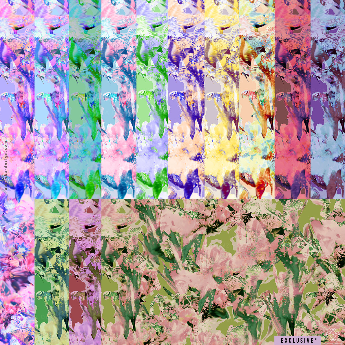 EXCLUSIVE Abstract Floral Activewear 090225A Seamless Pattern