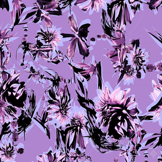 Abstract Orchid and Aster 260125A Seamless Pattern
