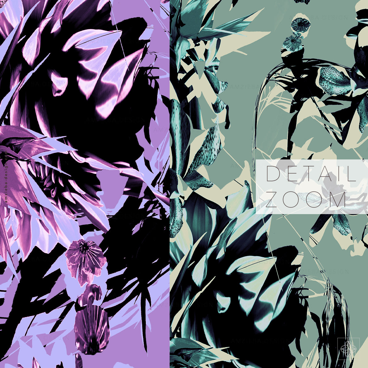 Abstract Orchid and Aster 260125A Seamless Pattern