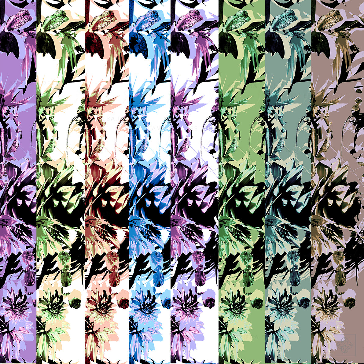 Abstract Orchid and Aster 260125A Seamless Pattern