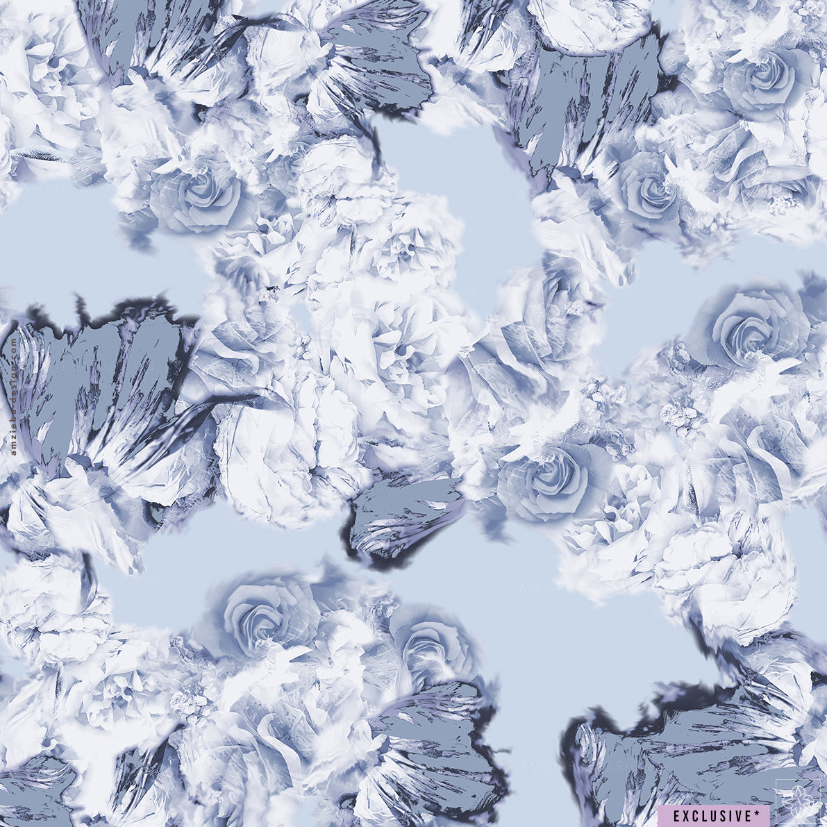 EXCLUSIVE Abstract Roses 120225A Seamless Pattern
