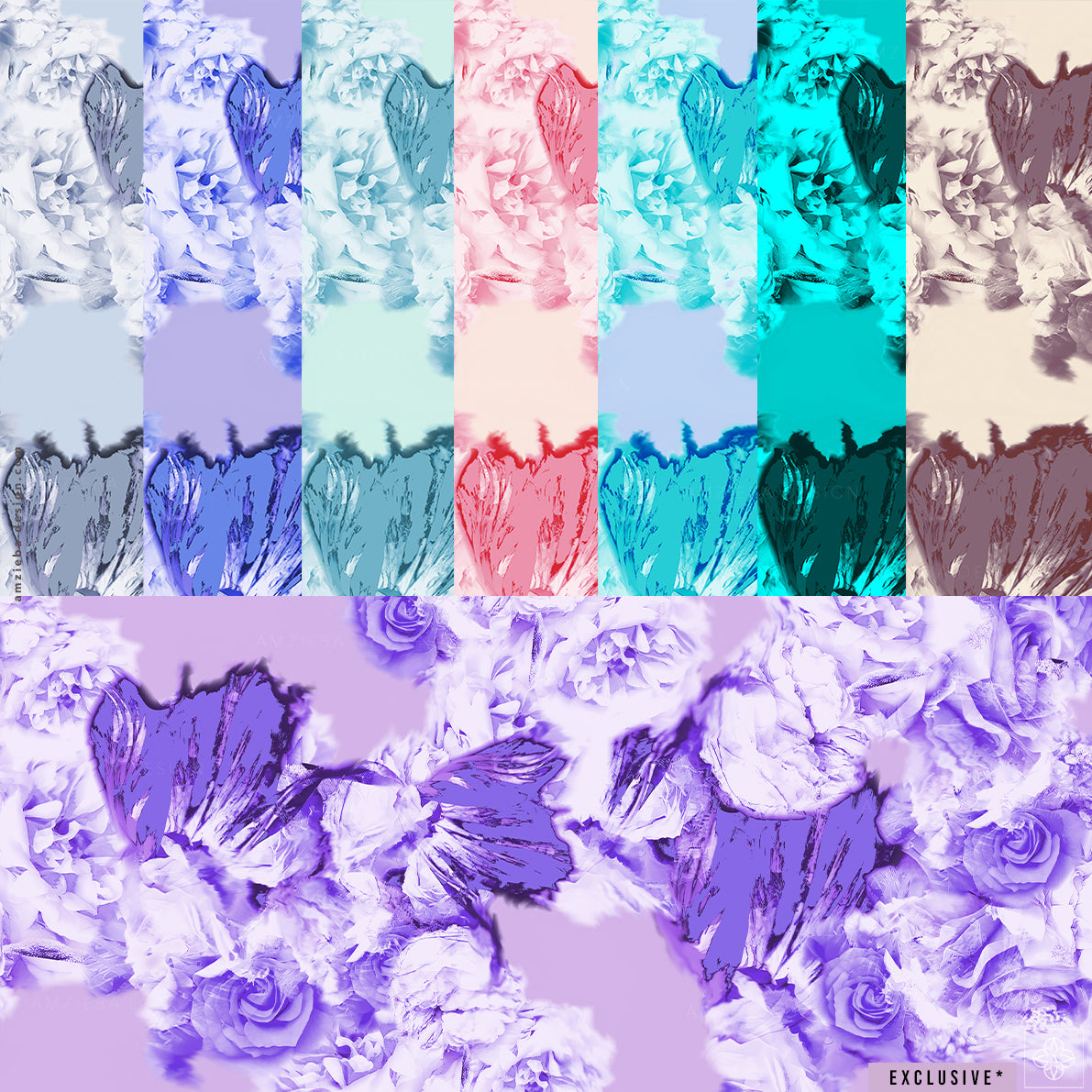 EXCLUSIVE Abstract Roses 120225A Seamless Pattern