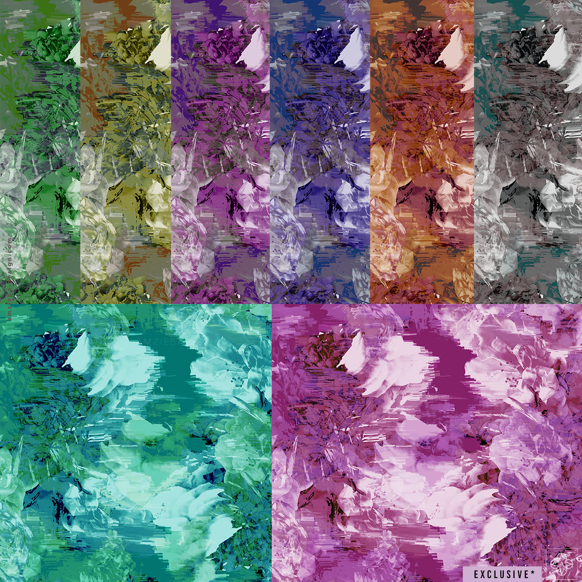 EXCLUSIVE Abstract Wild Roses 130225v2A Seamless Pattern