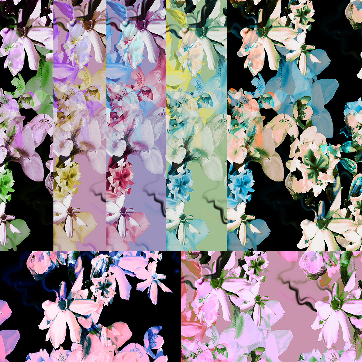 Cherry Flowers Layered 250125A Seamless Pattern