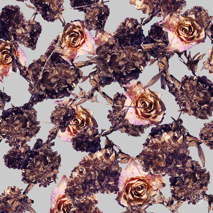 Dry Roses Gold Hydrangea 030225A Seamless Pattern