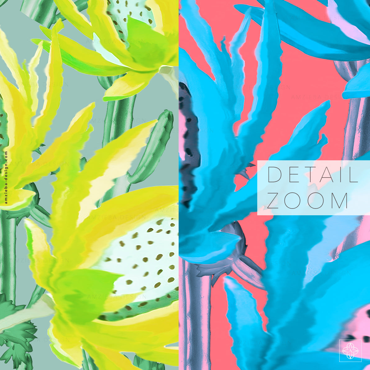 Exotic Cactus Flowers 190125A Seamless Pattern