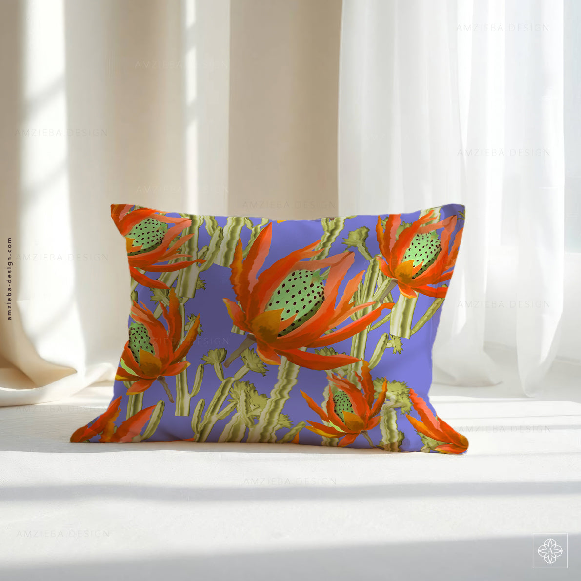 Exotic Cactus Flowers 190125A Seamless Pattern