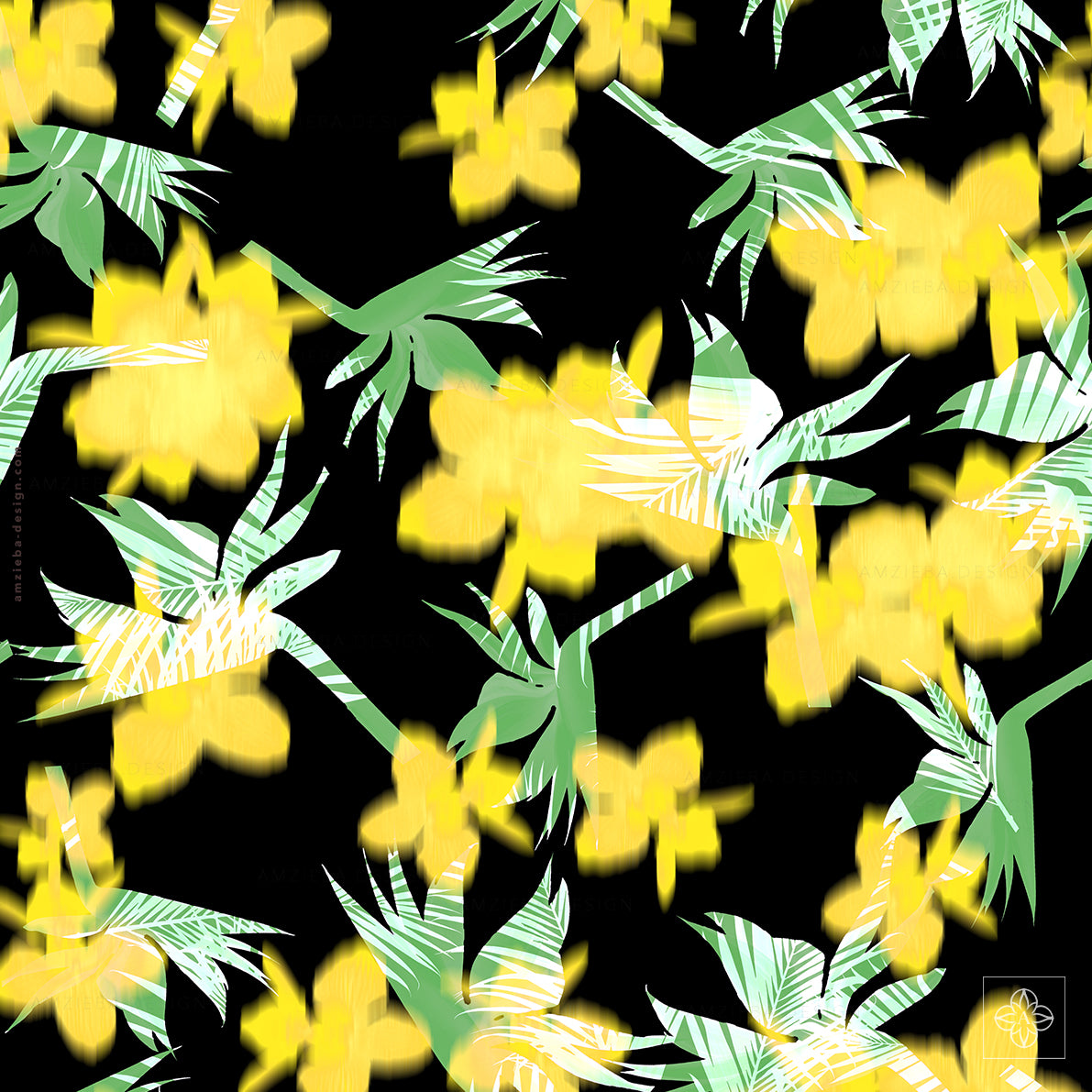Exotic Flower Palm 290125v2A Seamless Pattern