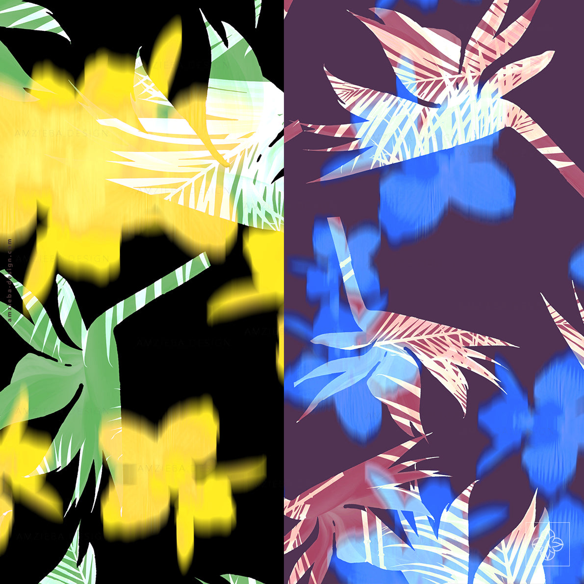 Exotic Flower Palm 290125v2A Seamless Pattern