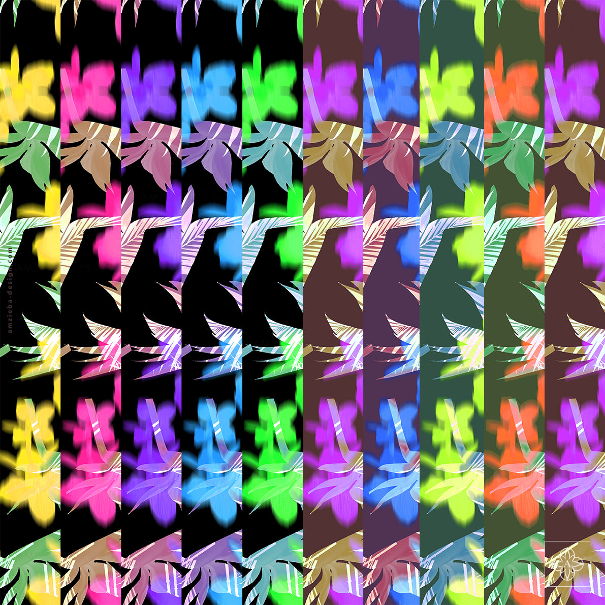 Exotic Flower Palm 290125v2A Seamless Pattern