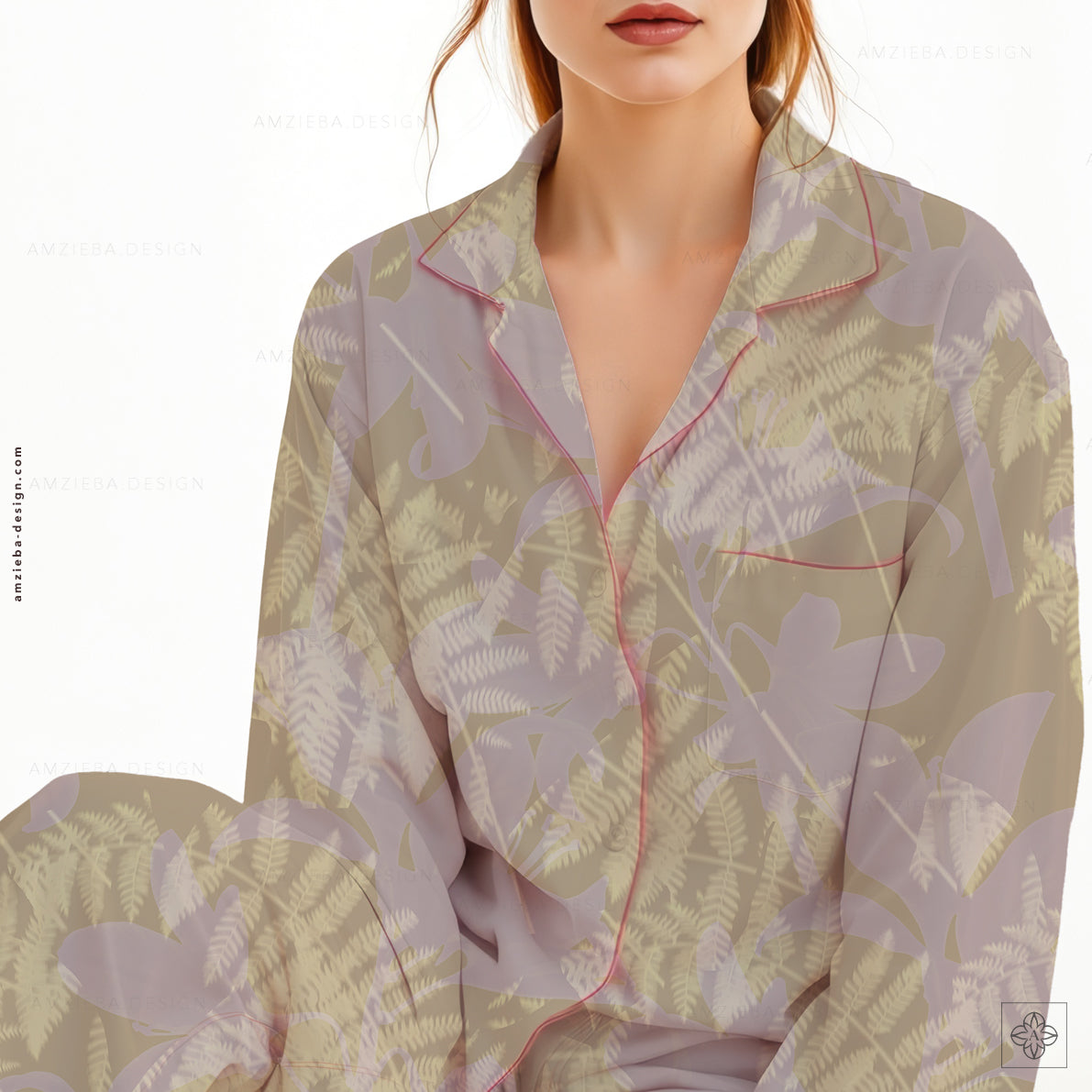 Fern lily flower 180125A Seamless Pattern