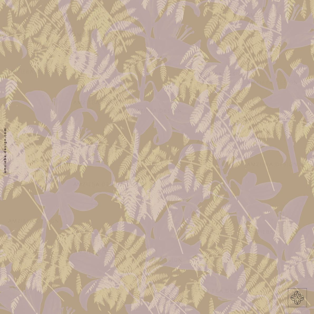 Fern lily flower 180125A Seamless Pattern