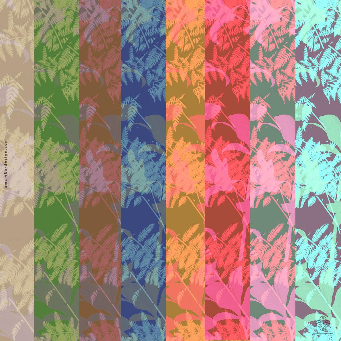 Fern lily flower 180125A Seamless Pattern