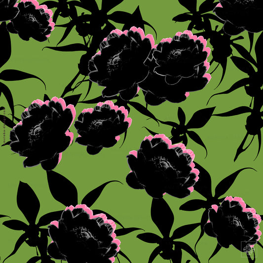 Orchid and Black Roses 280125A Seamless Pattern