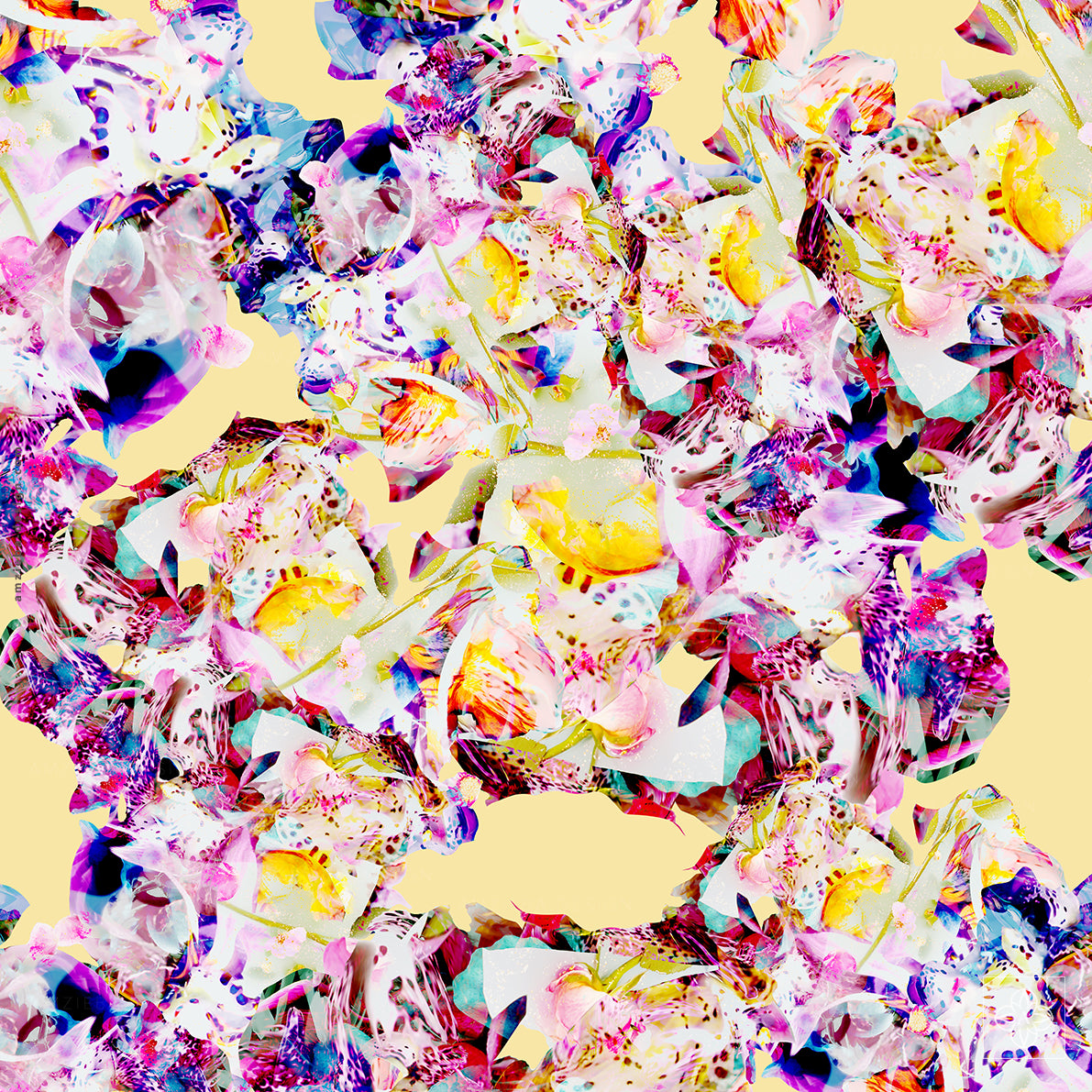 Orchid and Fruits 070225A Seamless Pattern