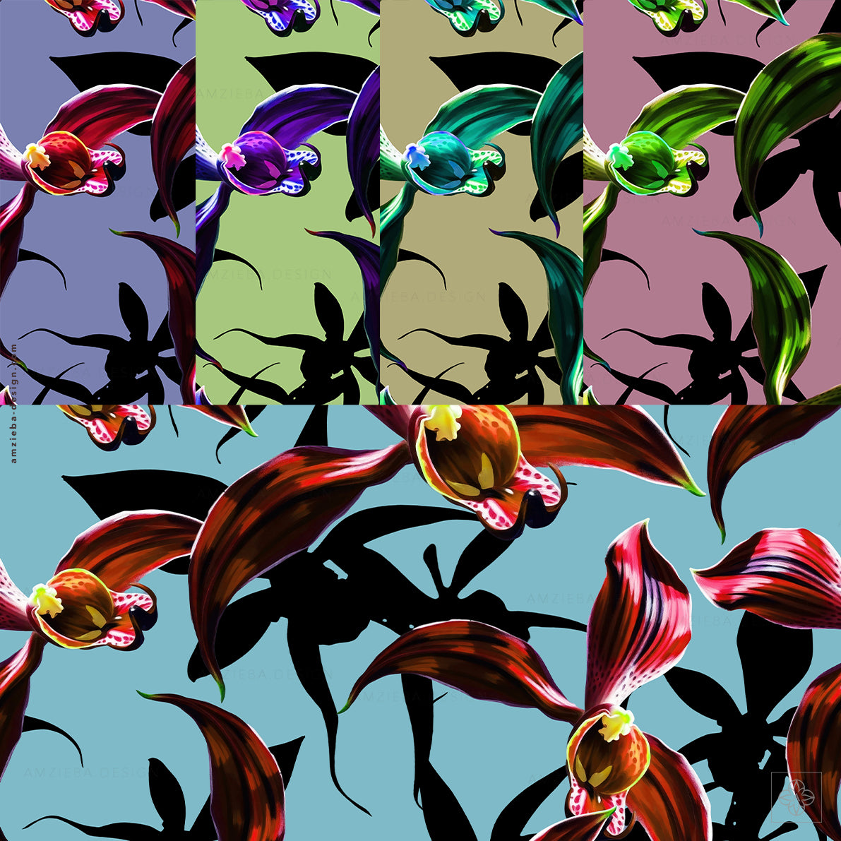 Orchid and Shadow 260125A Seamless Pattern