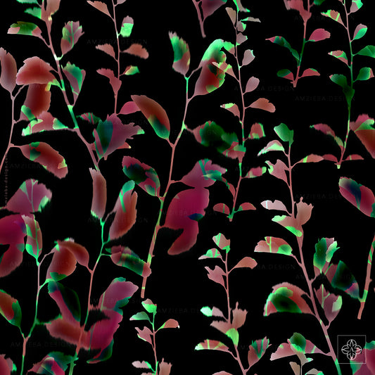Plants Distorted 040225A Seamless Pattern