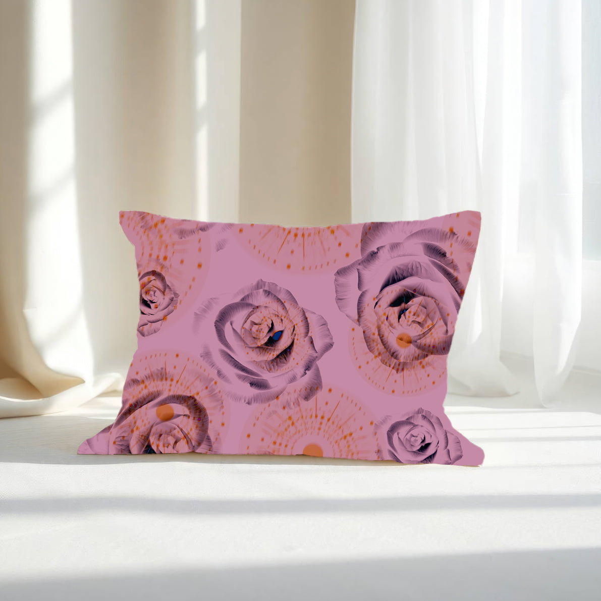 Roses and Circles 200125A Seamless Pattern