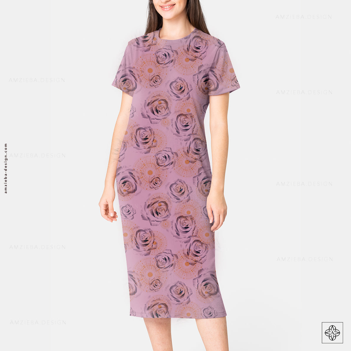 Roses and Circles 200125A Seamless Pattern