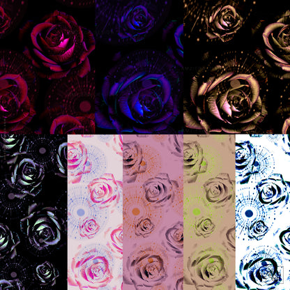 Roses and Circles 200125A Seamless Pattern