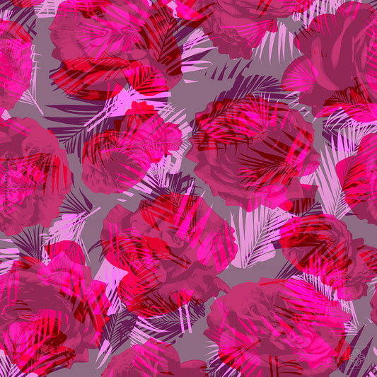Roses and Palm Leaves 290125 Seamless Pattern