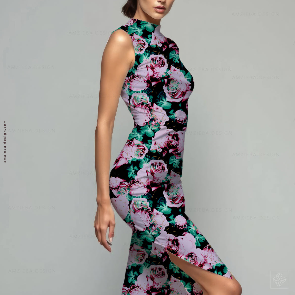 Roses Hibiscus Dots 280125A Seamless Pattern