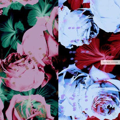 Roses Hibiscus Dots 280125A Seamless Pattern