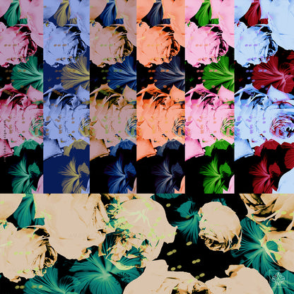 Roses Hibiscus Dots 280125A Seamless Pattern