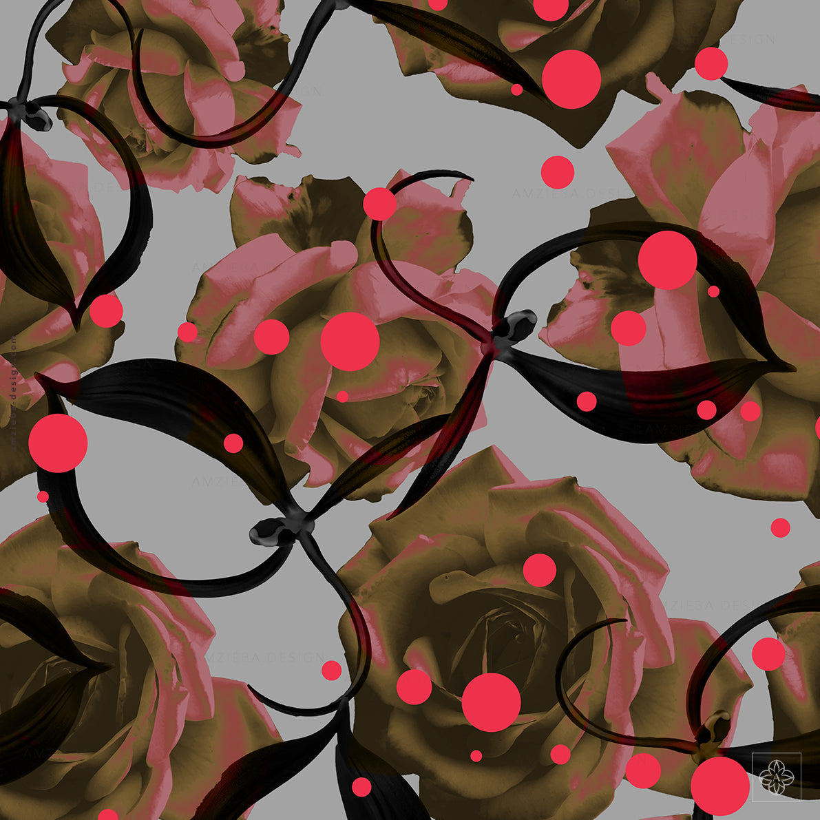 Roses Orchid Dots 270125v2A Seamless Pattern