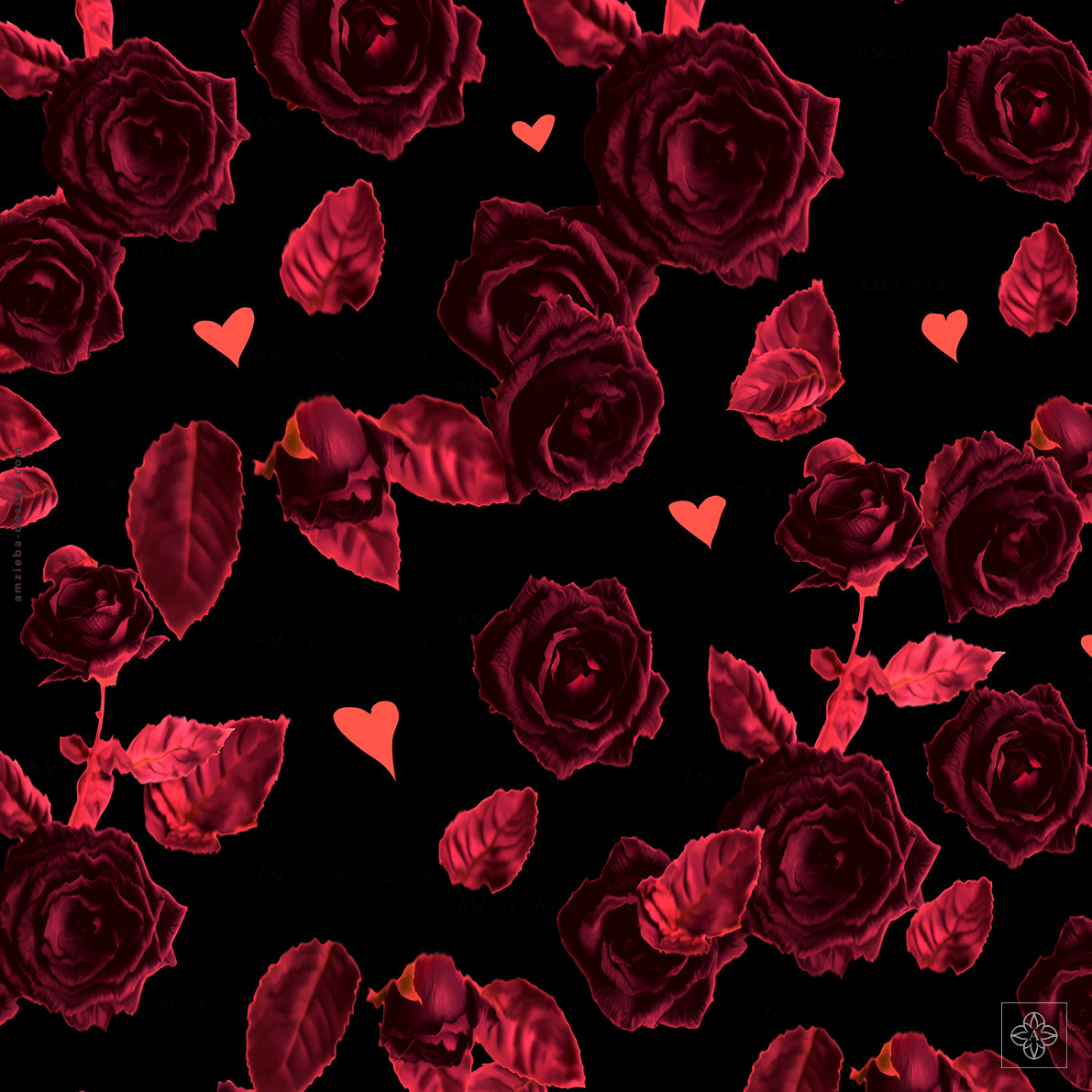 Love and Roses 170125A Seamless Pattern